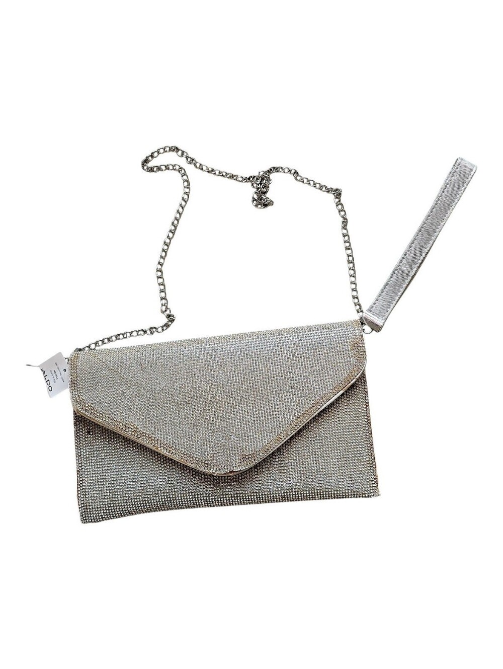 New W/tags ALDO Sparkle MEAYLL Distressed Style Envelope Clutch/Shoulder Purse